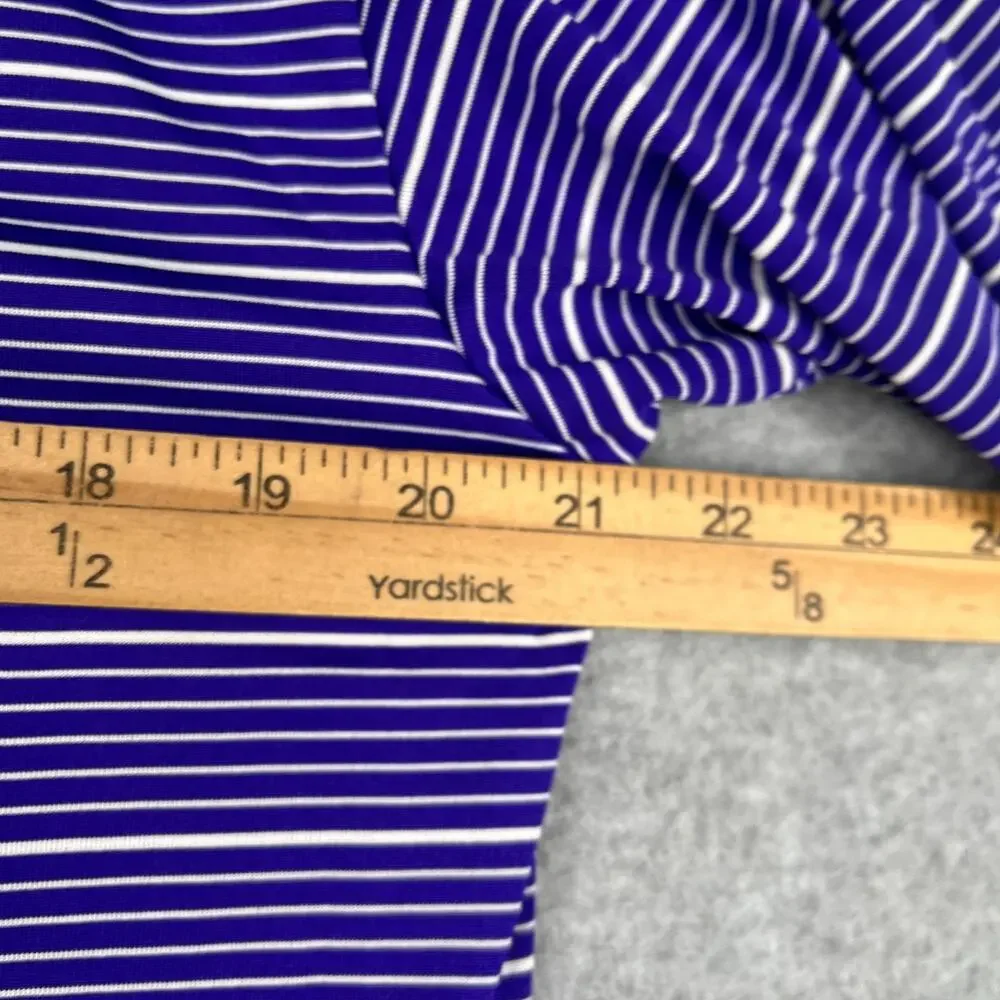Adidas Polo Shirt Polo Shirt Small Purple White Striped Performance Stretch New